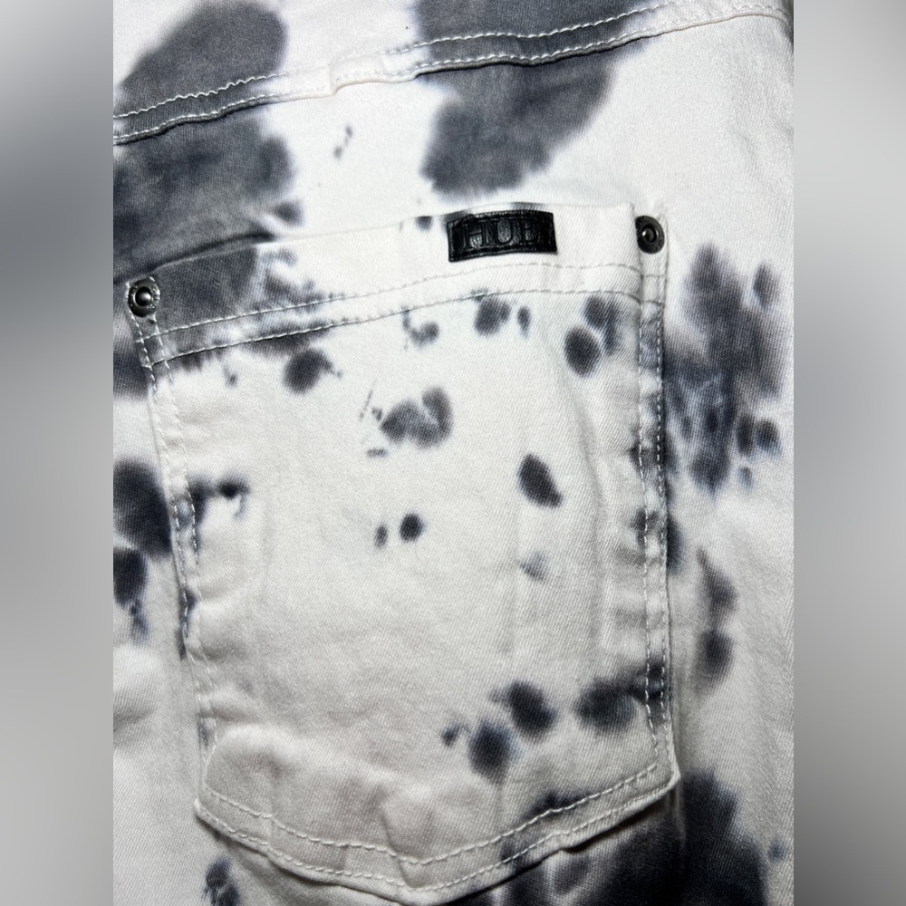 HUE DENIM Mod Modern Denim High Rise Skimmer Tie Dye. Size Small - Picture 7 of 8